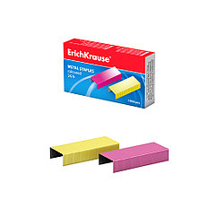 Скобы №24/6 ErichKrause цветные (коробка 1000 шт.)
