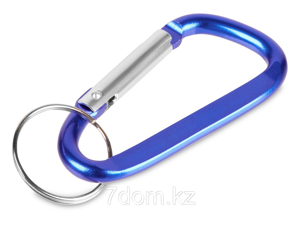 Брелок-карабин из переработанного алюминия Alumina, синий, фото 1