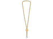 Ланъярд из бумаги с бамбуковой плашкой Franklinia, натуральный