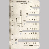 Тартқыш тойтармалардың лшемдерін анықтауға арналған Kristeel Rivet Gauge сызғышы