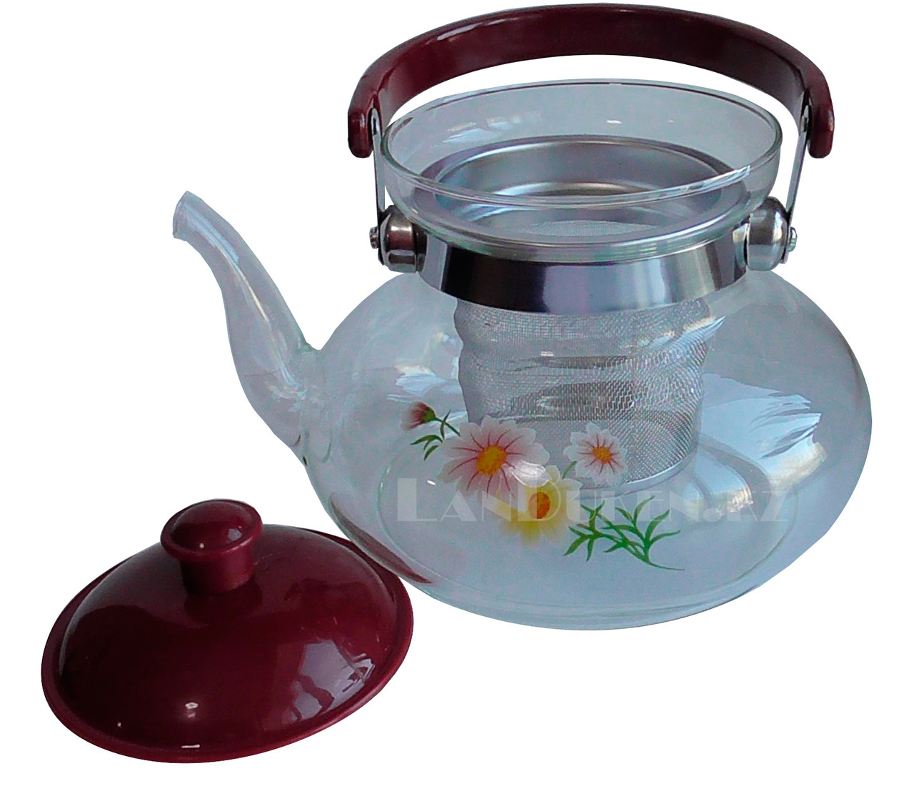 Заварочный стеклянный чайник для чая и кофе 1200 ml (Cofee and tea), заварной чайник, чайник для плиты