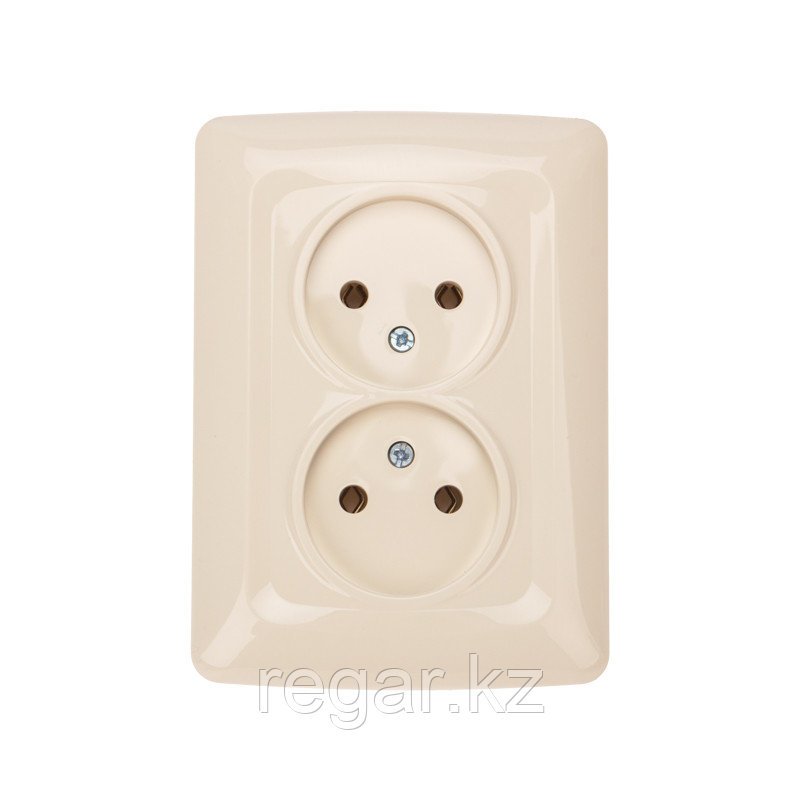 DEA Розетка 2-ая б/з с/у 10А Беж KRANZ, фото 1