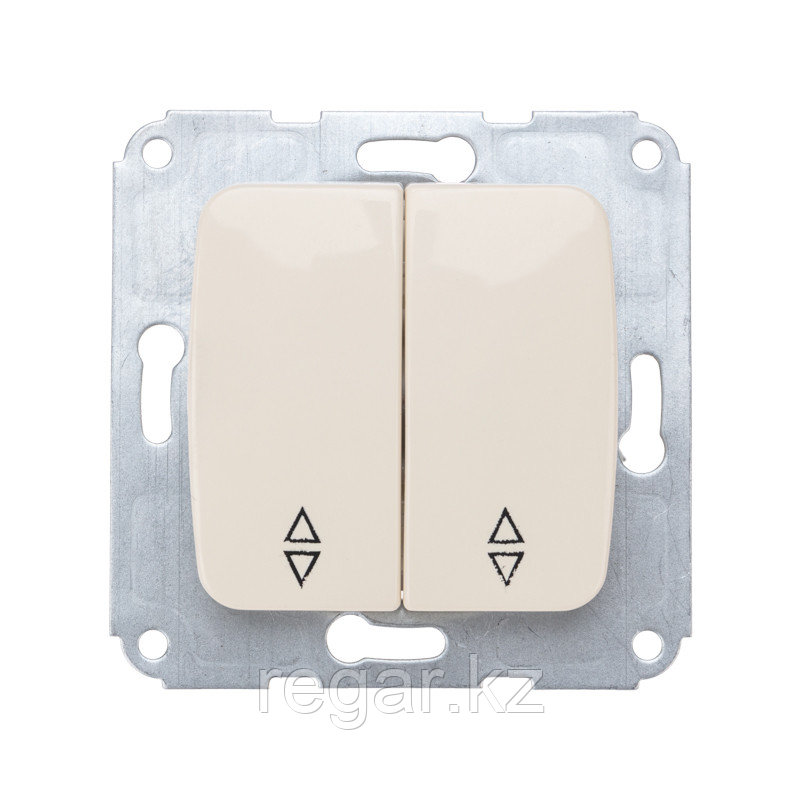 DEA Выключатель (переключатель) 2кл прох. с/у 10А мех. бежевый KRANZ, фото 1