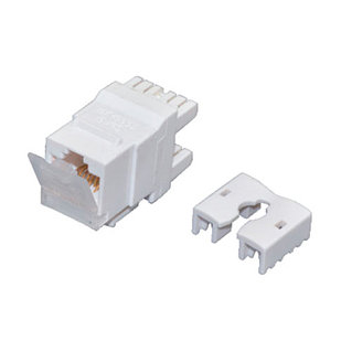 Модуль Keystone Jack RJ-45(8P8C), UTP неэкранированный, CAT 6, тип 180 градусов, с пылезащитной шторкой, белый