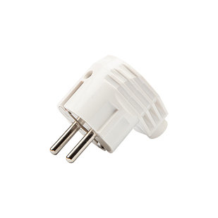 Вилка Евро угловая с з/к 16А белая REXANT