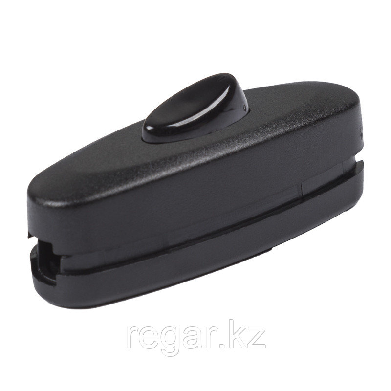 Выключатель-кнопка 250V 2А ON-OFF черный на электропровод (для настольной лампы) REXANT, фото 1