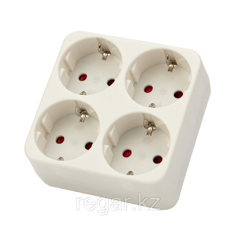 Четверник электрический 16А с/з белый REXANT, фото 1