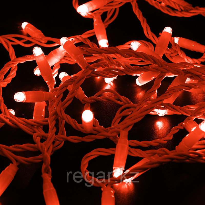 НИТЬ ПВХ flashing 10м (2 модуля x 5м), белый ПВХ, 100 LED Красный, 24В (нужен трансформатор 531-100/531-200), фото 1