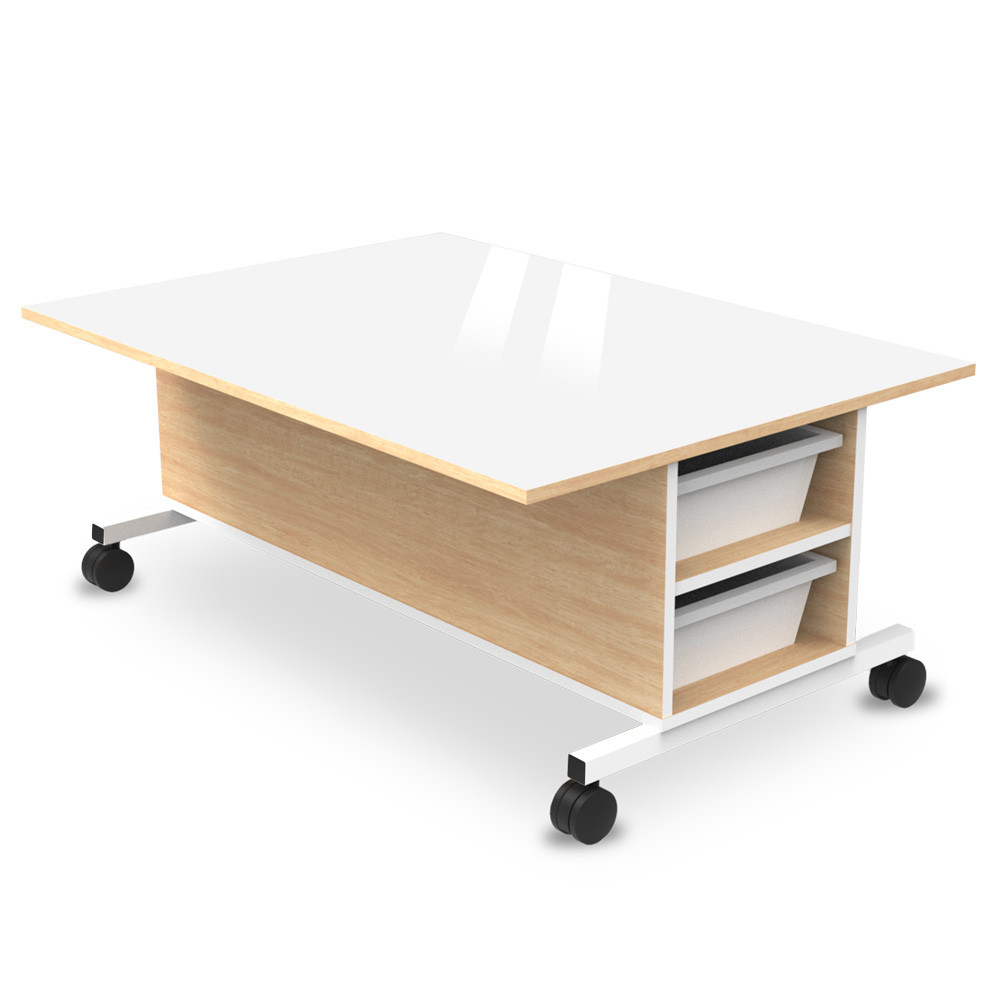 T-образный стол на колесах T-Table with Castors – с контейнерами, фото 1