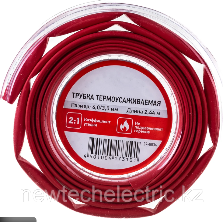 Трубка ТТК 18/6, красная - 7шт по 1м, фото 1