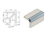 Угловой опорный профиль 90° для стекла 8 мм. | 2500 мм.| FGD-7675 BL | Черный, фото 2