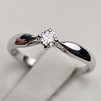 Золотое кольцо 16р с бриллиантами 0.13Сt SI1/M VG-Cut, 1.54г