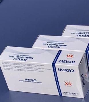 WEGO Перчатки нитриловые неопудренные 50пар/уп размер XS