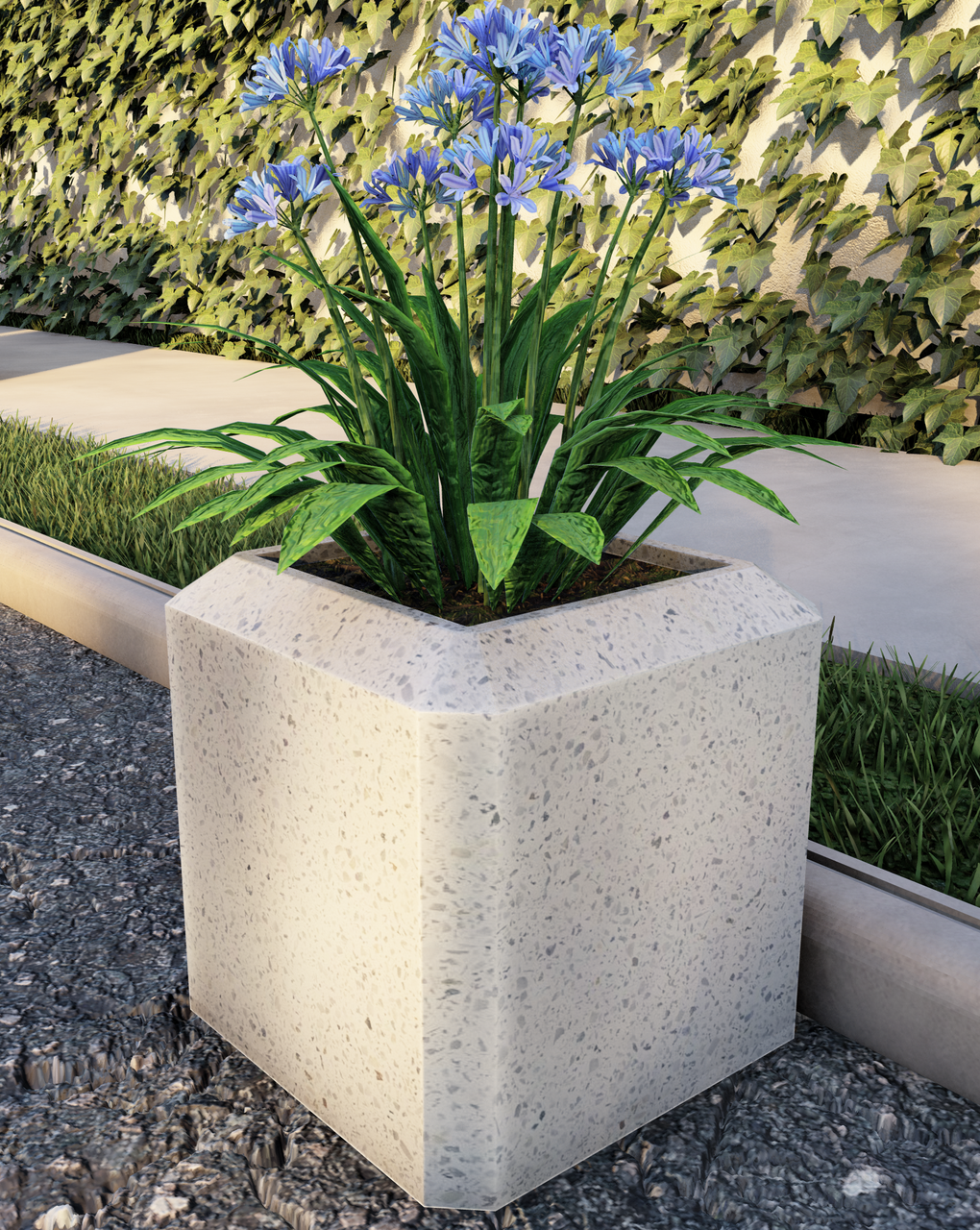 Вазоны Квадратные из композитного мрамора, фото 1