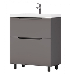 Тумба на ножках "Севилья-60" в комплекте с умывальником "Sava-60" серый матовый  **