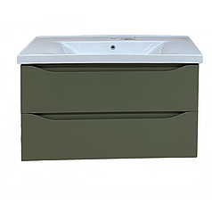 Тумба подвесная "Севилья-100" в комплекте с умывальником "Sava-100" олива матовая  ***