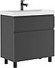 Тумба под умывальник "Bazis 80" Graffo графит матовый В1 Домино, фото 6