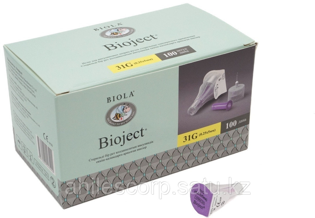 Игла для инсулиновой шприц-ручки Bioject® стер. однокр. прим. р 31G(0.25x5мм) - фото 1 - id-p125638842
