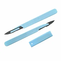 Скальпель №15 Biolancet Budget со съемным лезвием одноразовый стерильный с пластиковой ручкой