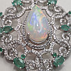 Кулон 14,95 гр, серебро 925 проба ,Опал, Изумруды 8,55кт, Бриллианты 2,1кт, фото 4