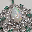 Кулон 14,95 гр, серебро 925 проба ,Опал, Изумруды 8,55кт, Бриллианты 2,1кт, фото 6
