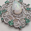 Кулон 14,95 гр, серебро 925 проба ,Опал, Изумруды 8,55кт, Бриллианты 2,1кт, фото 7