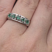 Кольцо серебро 925 проба, 3,54гр, Изумруд 0,8кт, бриллианты 0,1 кт, размер 18,0, фото 5