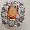 Кольцо серебро 925 проба, 11,7гр,Цитрин 6,25кт,бриллианты 2,35кт, размер 18,5, фото 5