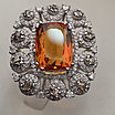 Кольцо серебро 925 проба, 11,7гр,Цитрин 6,25кт,бриллианты 2,35кт, размер 18,5, фото 8