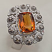 Кольцо серебро 925 проба, 11,7гр,Цитрин 6,25кт,бриллианты 2,35кт, размер 18,5, фото 9