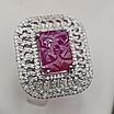 Кольцо серебро 925 проба, 11,85гр,Рубин 7,35, бриллианты 1,35кт, размер 18,5, фото 8