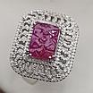 Кольцо серебро 925 проба, 11,85гр,Рубин 7,35, бриллианты 1,35кт, размер 18,5, фото 9