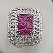 Кольцо серебро 925 проба, 11,85гр,Рубин 7,35, бриллианты 1,35кт, размер 18,5, фото 10