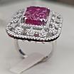 Кольцо серебро 925 проба, 11,03гр, Рубин 13,55кт, бриллианты 1,35т, размер 18,5, фото 4