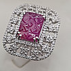 Кольцо серебро 925 проба, 11,03гр, Рубин 13,55кт, бриллианты 1,35т, размер 18,5, фото 7