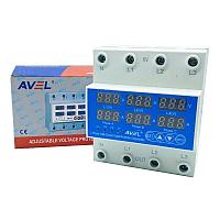 Трёхфазное регулируемое реле напряжения AVEL SS-PVA 100А