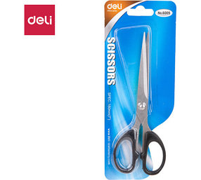Ножницы DELI 180 мм, пластиковые ручки, цвет ассорти