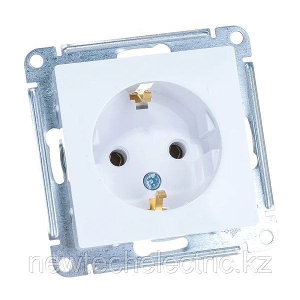 Розетка 1-м СП AtlasDesign 16А IP20 с заземл. механизм бел. SE ATN000143, фото 1