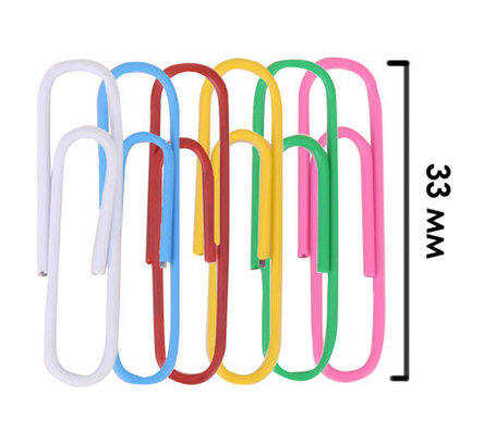 Скрепки DELI 33 мм, цветные, 100 шт/упак, фото 2