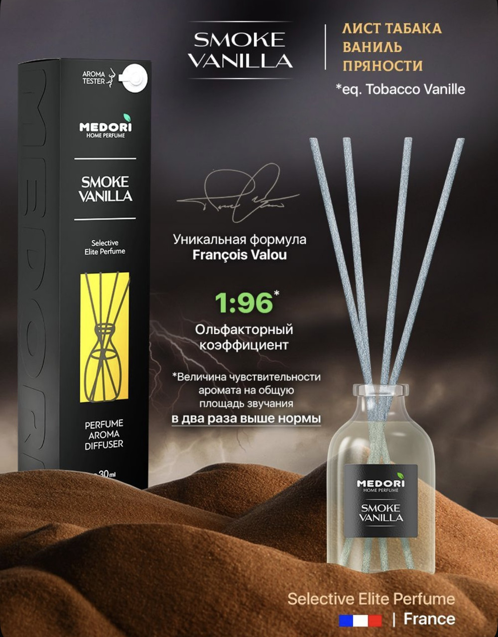 TH-3035 "Medori" Диффузор парфюм Smoke Vanilla 30 мл, фото 1