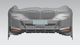 Губа переднего бампера со светом для BMW X5 G05 LCI Рестайлинг 2023+ обвес дополнительные фары