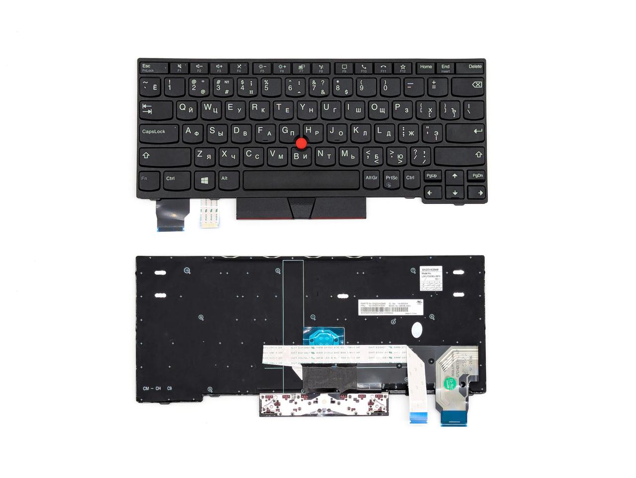 Клавиатура для ноутбука Lenovo ThinkPad X280/ X390/¶X395/ L13 Gen 1& Gen 2, джойстик, RU, черная