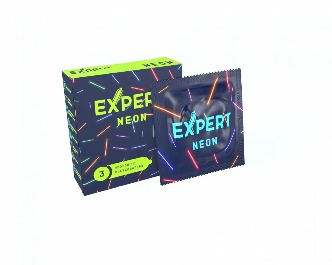 Презервативы EXPERT Neon  3 шт. (светящиеся)