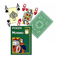 Карты Modiano Poker 4 Jumbo 100% plastic green