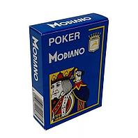 Карты "Modiano Poker" 100% plastic 4 jumbo index blue