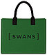 Сумка шоппер SWANS фетр черный, зеленый, фото 3