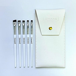 SWANS набор кистей 5 шт белый, коричневый, бордовый