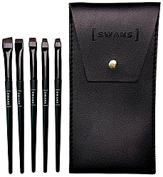 SWANS набор кистей 5 шт черный, коричневый, бордовый