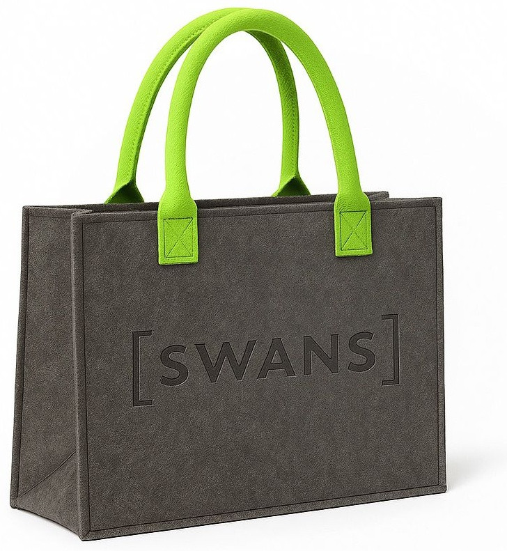 Сумка шоппер SWANS фетр серый, салатовый, фото 1