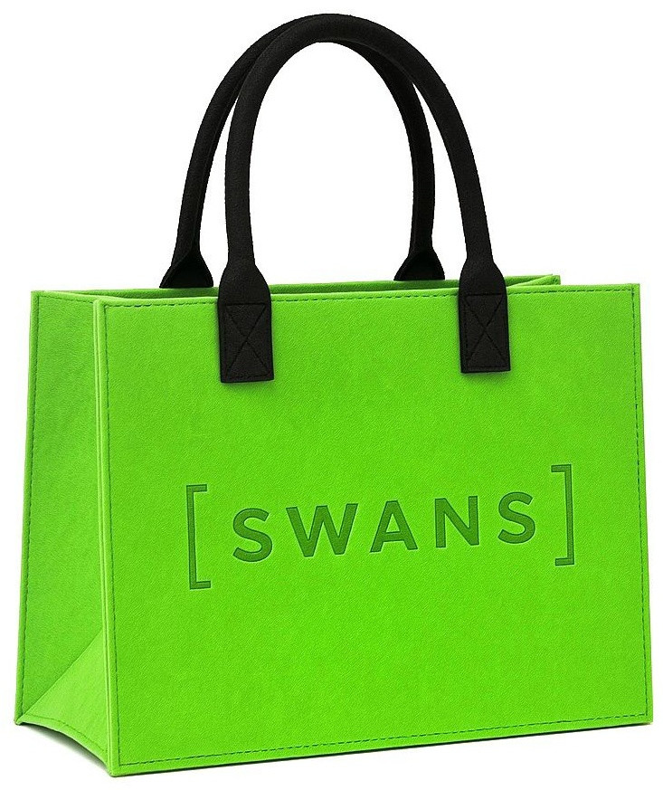 Сумка шоппер SWANS фетр черный, салатовый, фото 1